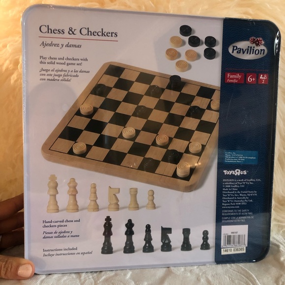 Brand New Pavilion Solid Wood Combo Chess/Checkers - Picture 6 of 12